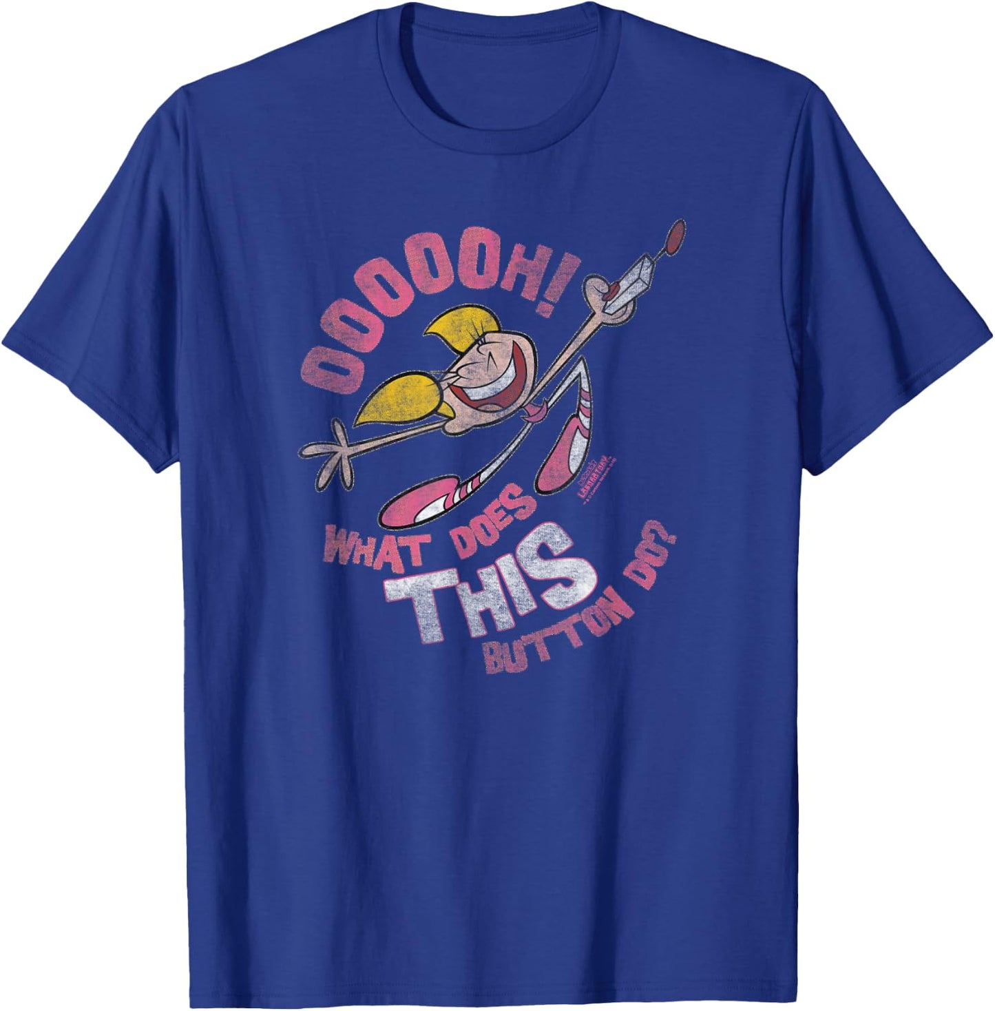 Dexter's Laboratory Dee Dee Button Small T-Shirt - T-Shirt | Royal