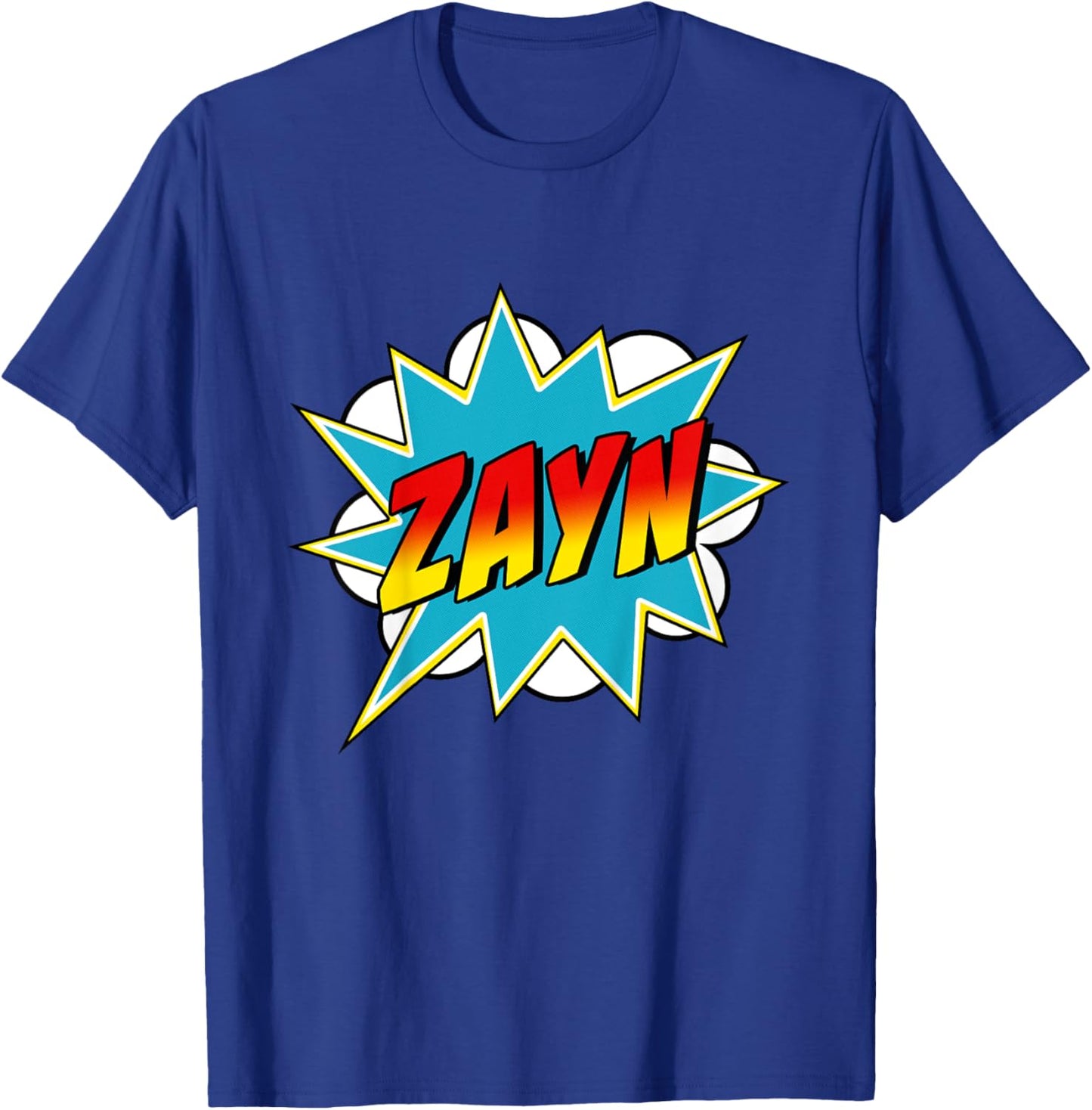 Kids Boys Zayn Name Superhero Comic Book T-Shirt - T-Shirt | Royal