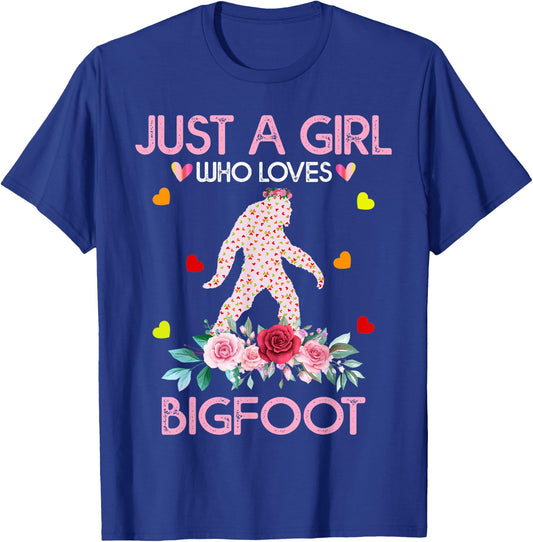 Bigfoot Shirt Kids Just A Girl Who Loves Bigfoot T-Shirt - T-Shirt | Royal