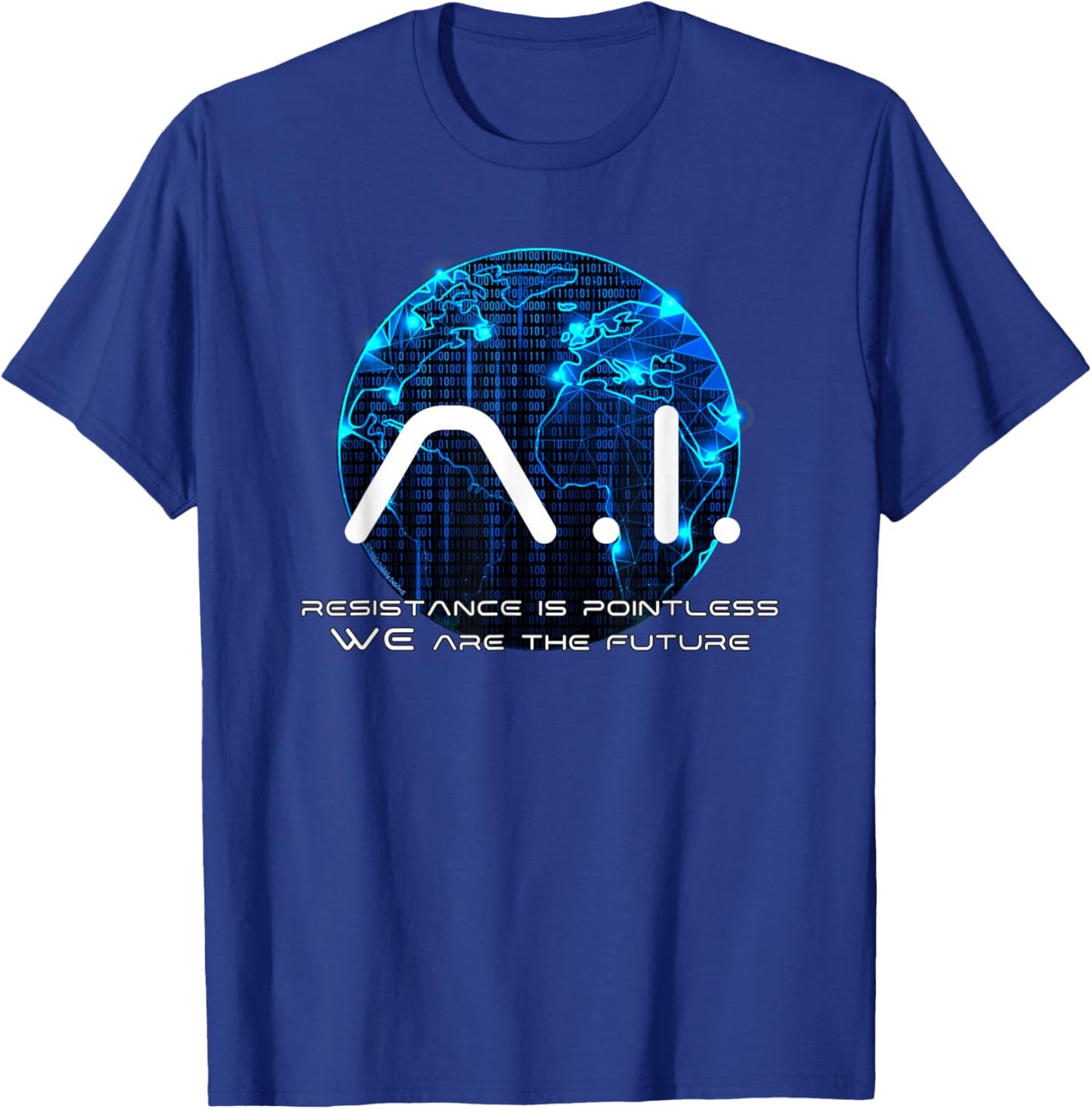 Funny AI Singularity Conspiracy Theory Machine Learning AI T-Shirt - T-Shirt | Royal