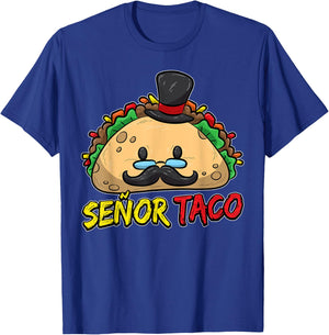 Taco With Mustache Cinco de Mayo Taco Lover T-Shirt - T-Shirt | Royal