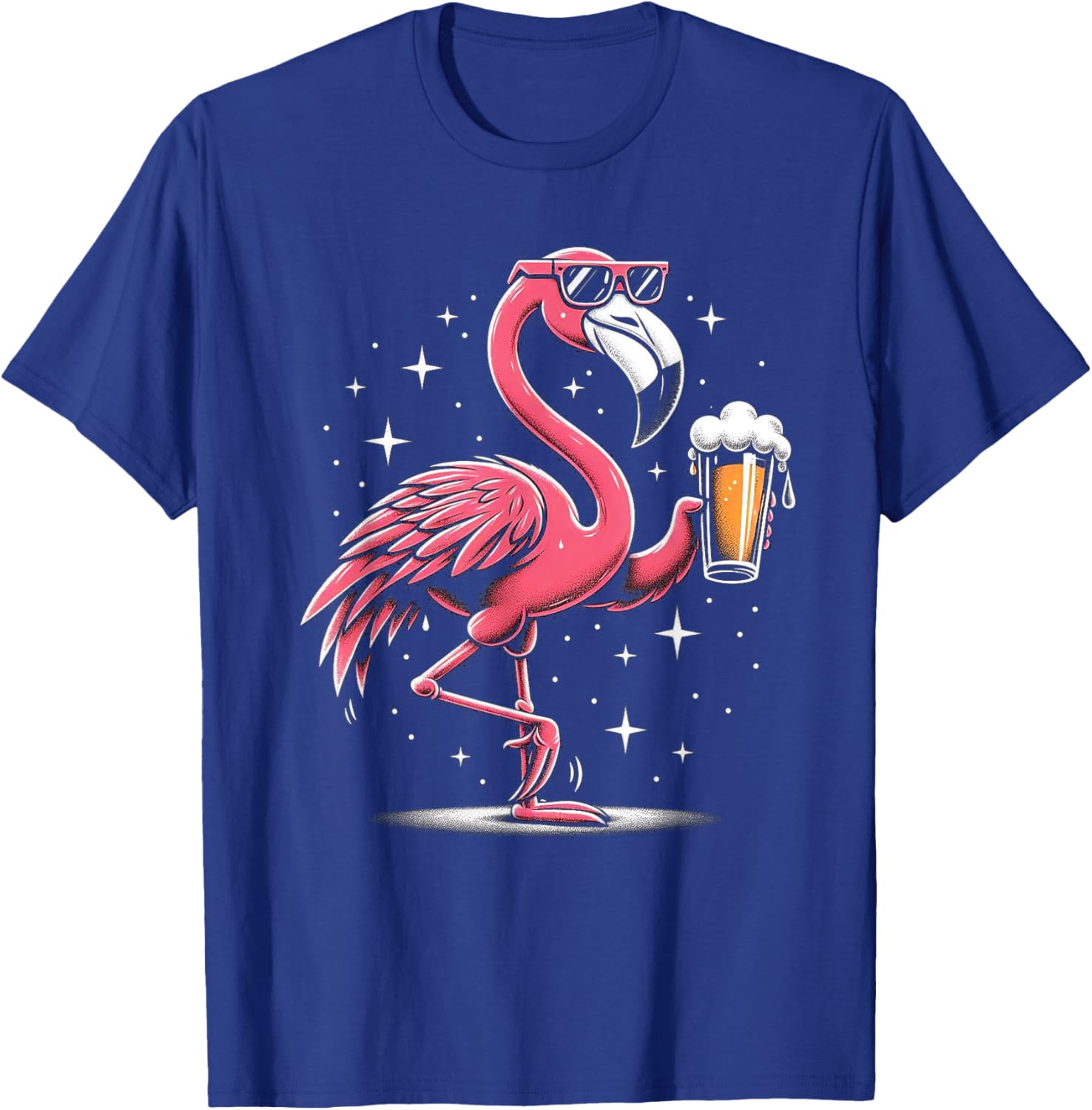Funny Flamingo Beer Drinking Party Beer Drinker T-Shirt - T-Shirt | Royal