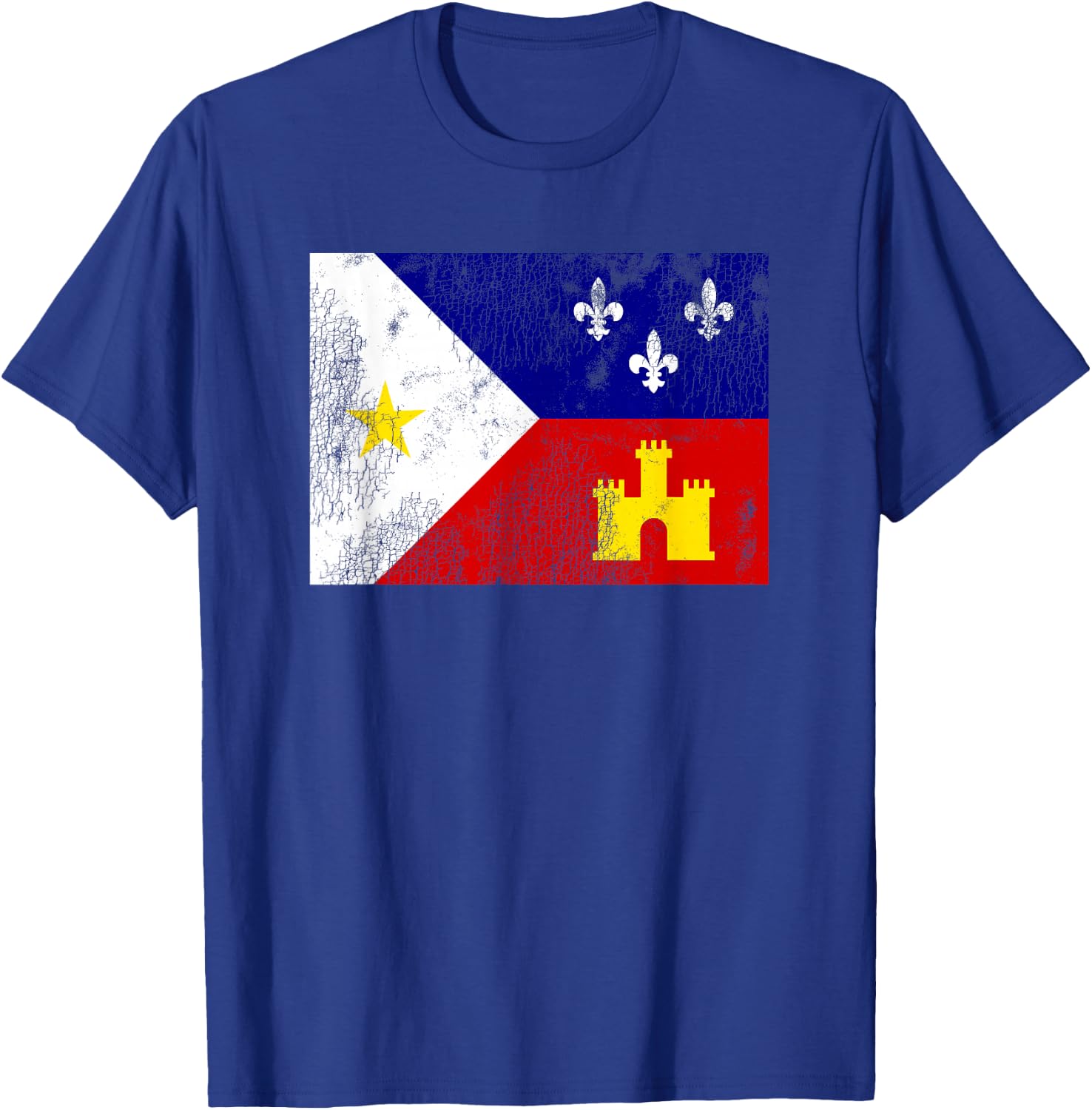 Acadiana Flag Louisiana Cajun Country T-Shirt - T-Shirt | Royal
