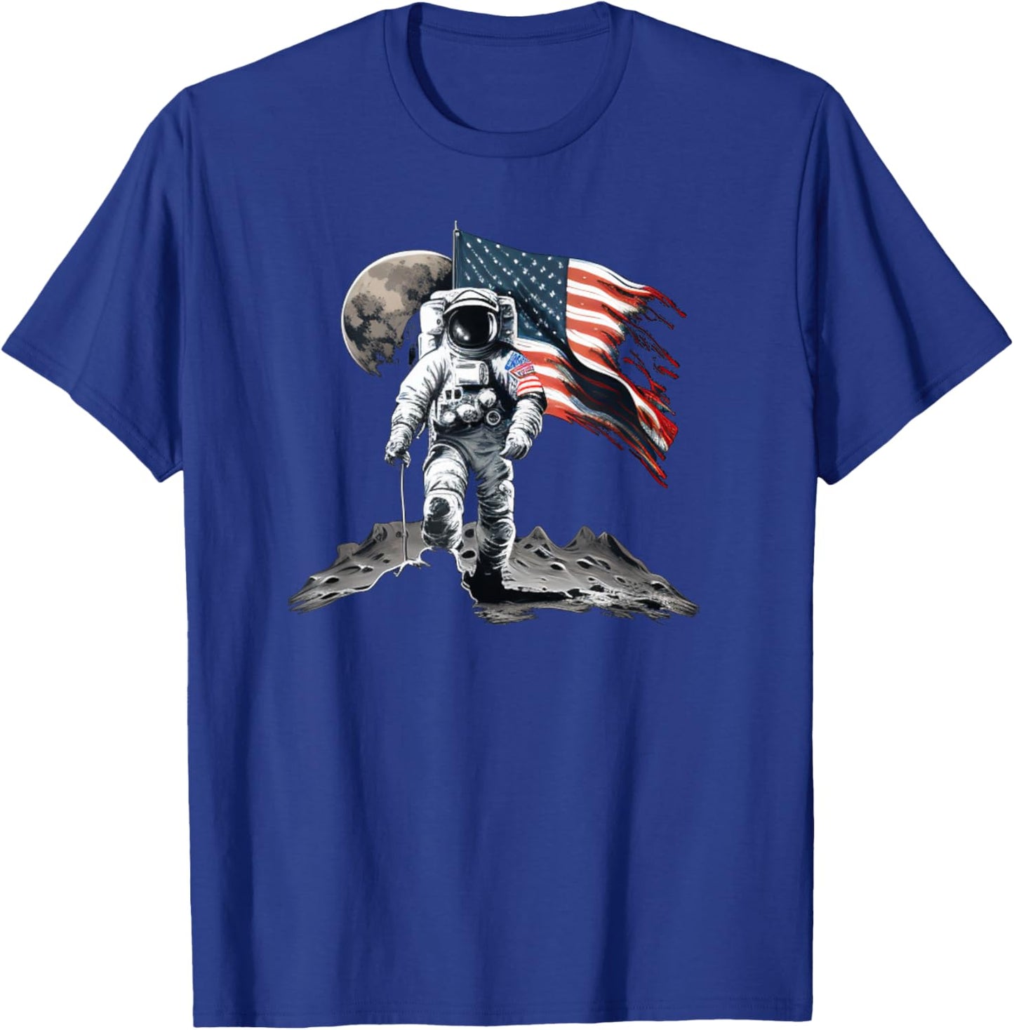 Cool Walking on Moon for Space Lovers T-Shirt - T-Shirt | Royal