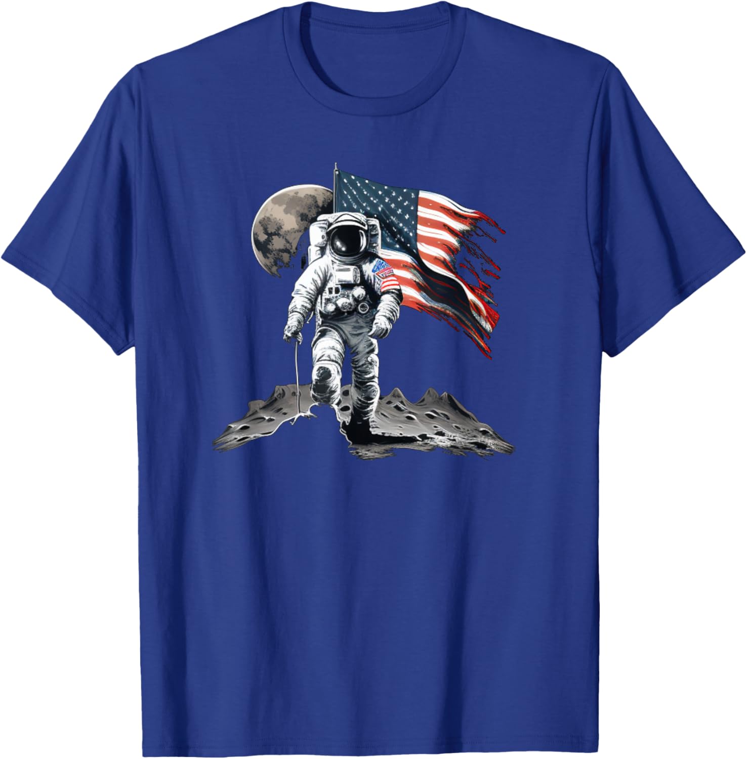 Cool Walking on Moon for Space Lovers T-Shirt - T-Shirt | Royal