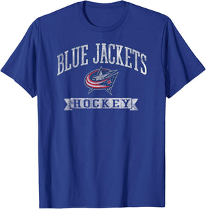 Columbus Blue Jackets Vintage Hockey Dark Heather Licensed T-Shirt - T-Shirt | Royal