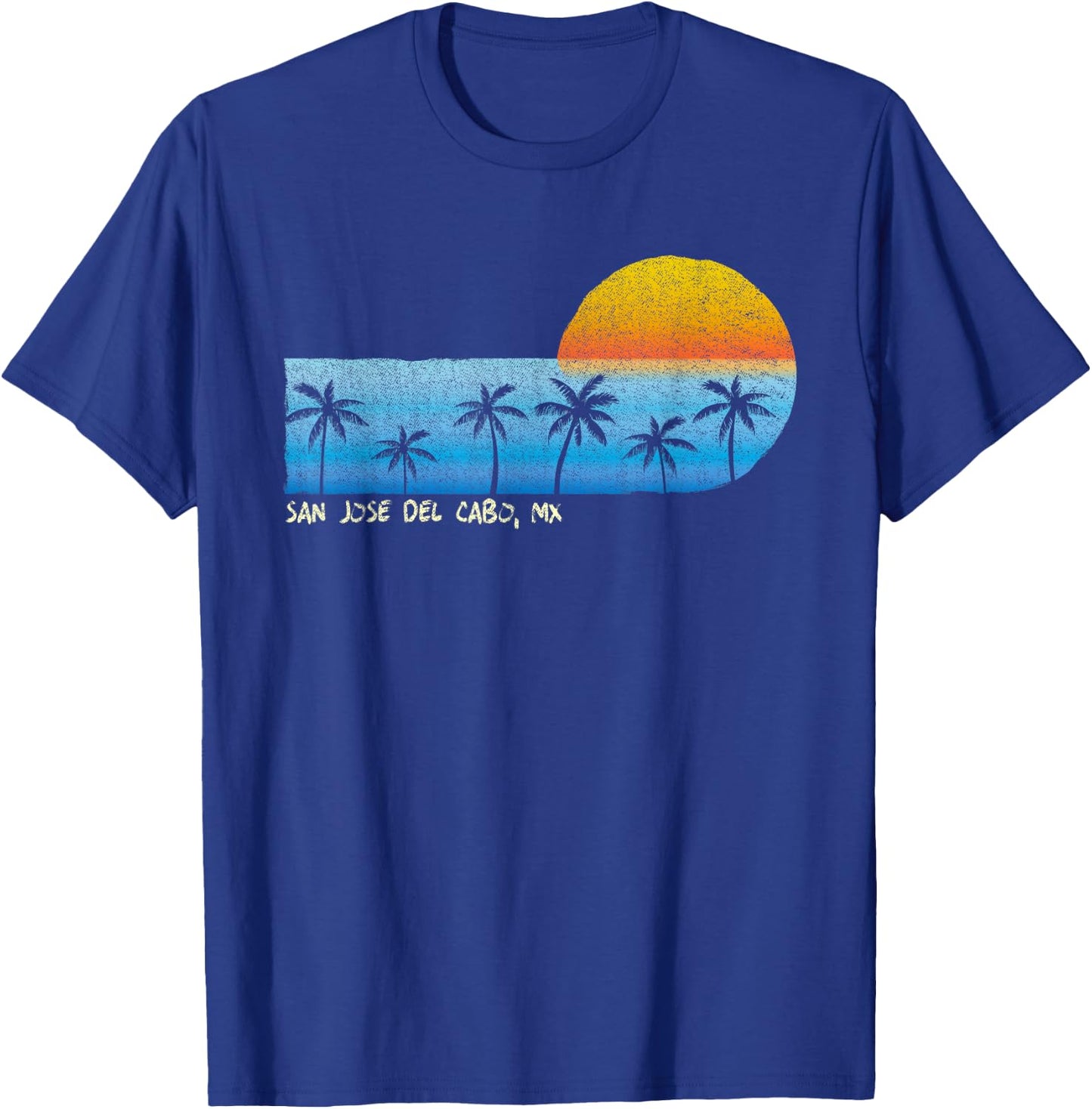 Vintage San Jose del Cabo, MX Palm Trees & Sunset Beach T-Shirt - T-Shirt | Royal