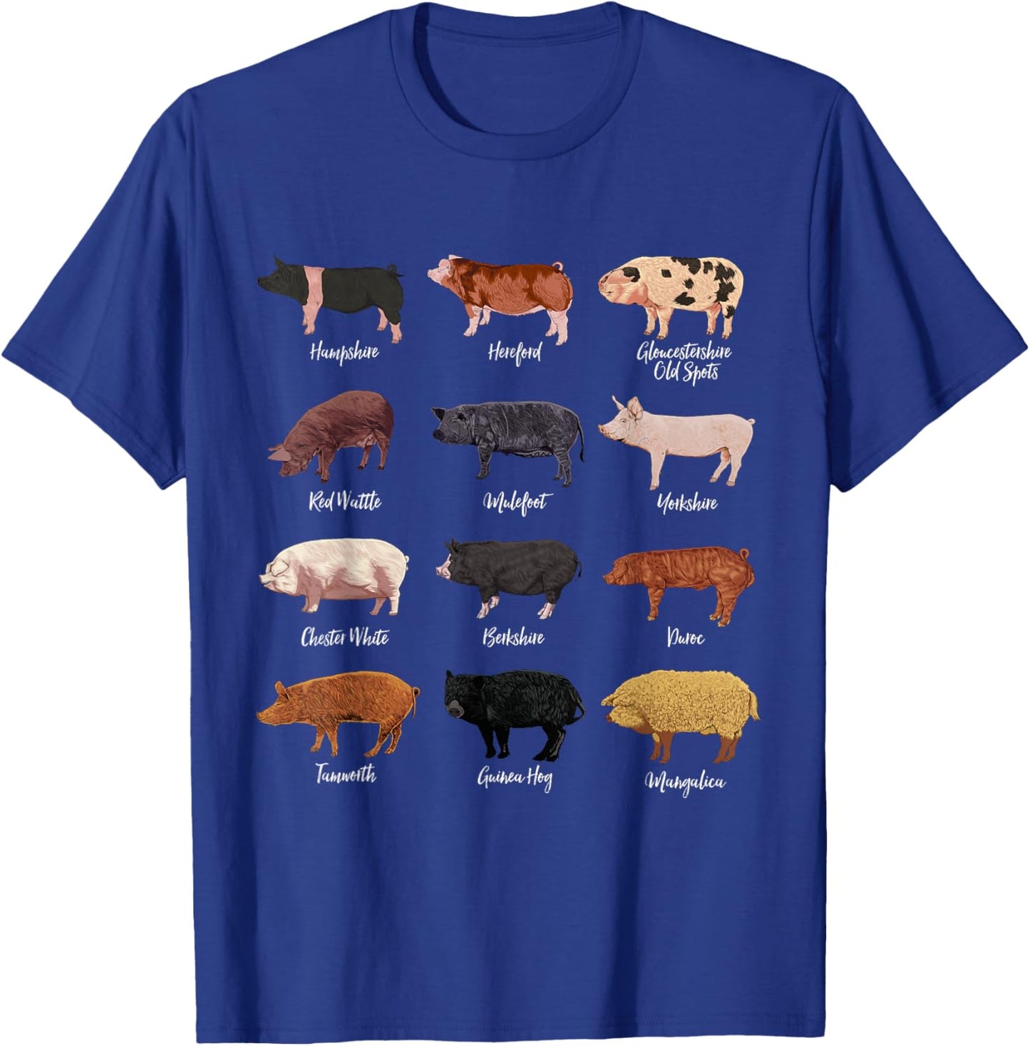 Pig drawings - Pig breeds T-Shirt - T-Shirt | Royal