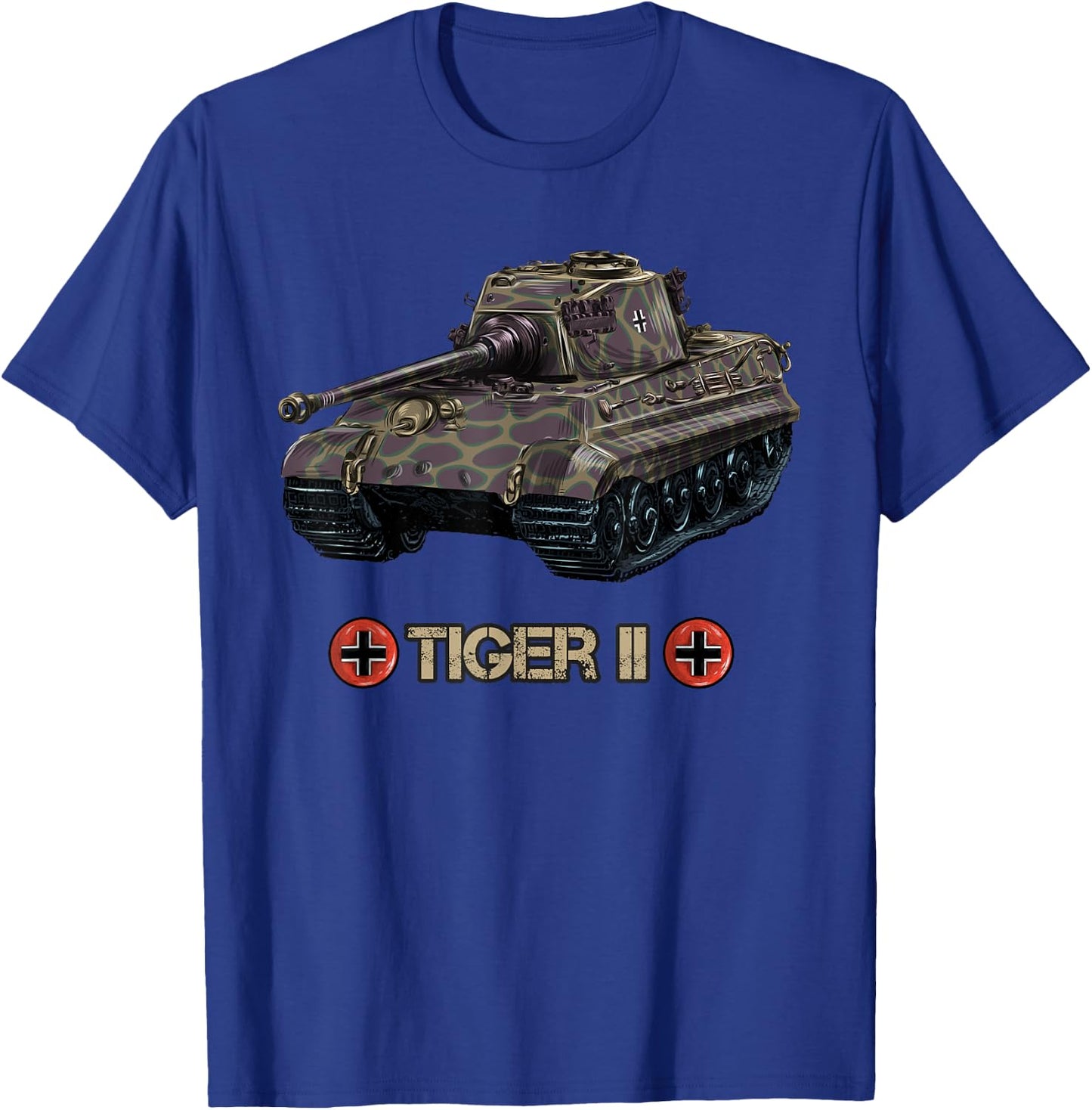 Vintage World War 2 German Tank Tiger 2 II WW2 memorabilia T-Shirt - T-Shirt | Royal