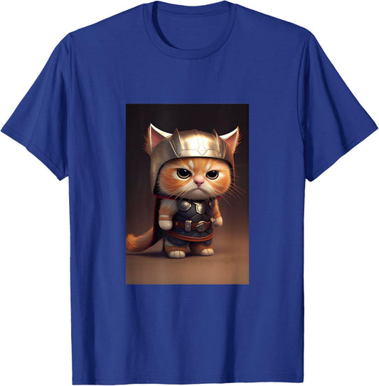 Cool Wild Super Hero Cat Outfit Illustration Graphic Designs T-Shirt - T-Shirt | Royal