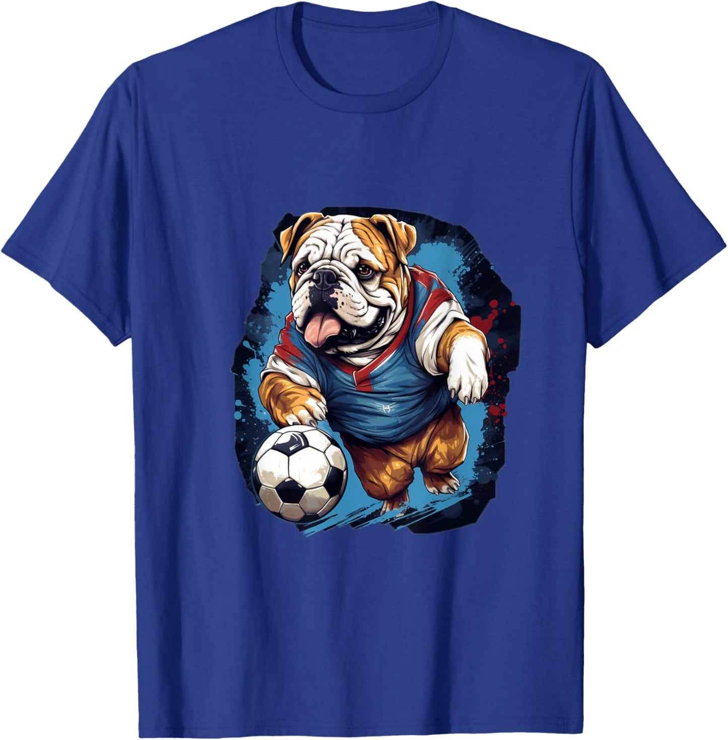 English Bulldog Soccer - English Bulldog T-Shirt - T-Shirt | Royal