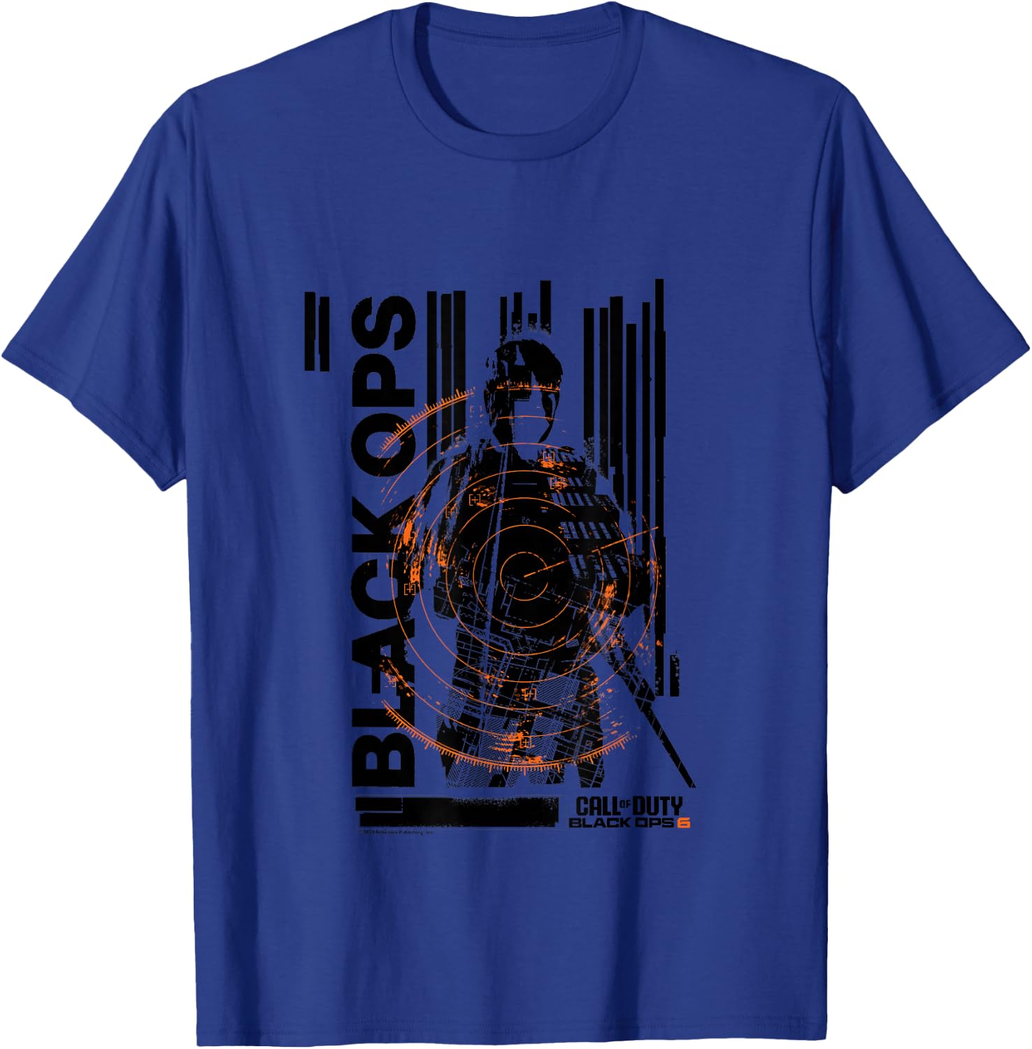 Call Of Duty Black Ops Soldier Silhouette Distressed Logo T-Shirt - T-Shirt | Royal