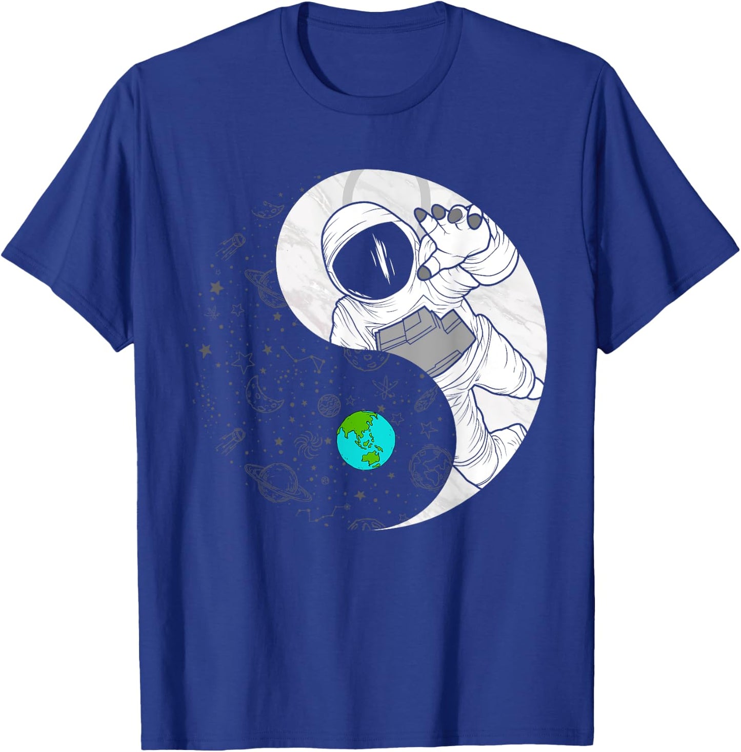 Outerspace Spaceflight aerospace engineering Yin and Yang T-Shirt - T-Shirt | Royal