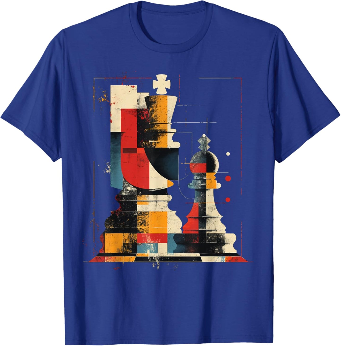 Artsy Chess player on Abstract Art Chess T-Shirt - T-Shirt | Royal