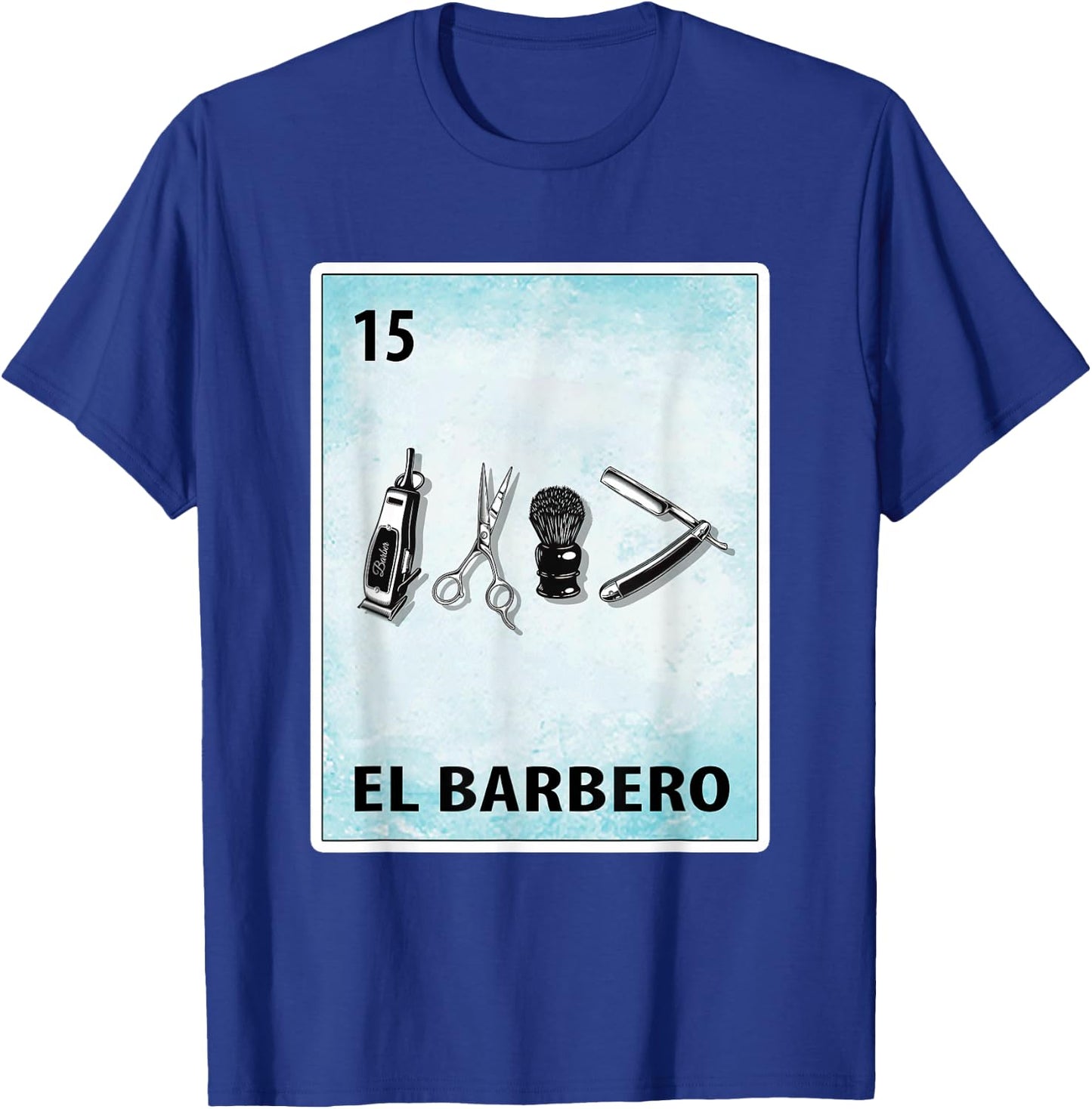 El Barbero Mexican Barber Cards T-Shirt - T-Shirt | Royal