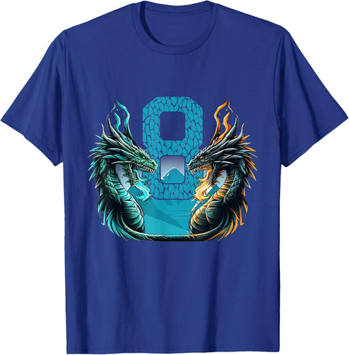 Boy Girl 8 Year Old Birthday Dragon Shirt 8th Birthday