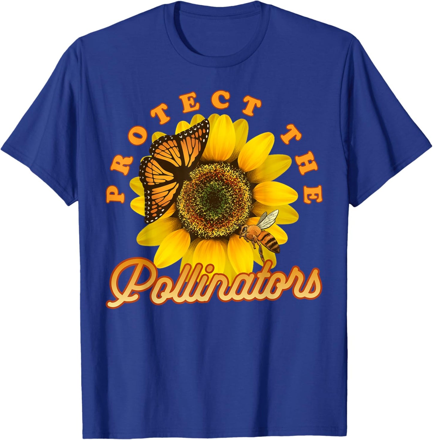 Cool Protect Pollinators Save the bees Sunflower T- shirt T-Shirt - T-Shirt | Royal