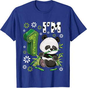 1 Year Old Panda 1st Birthday Party Animal Panda Lover T-Shirt - T-Shirt | Royal