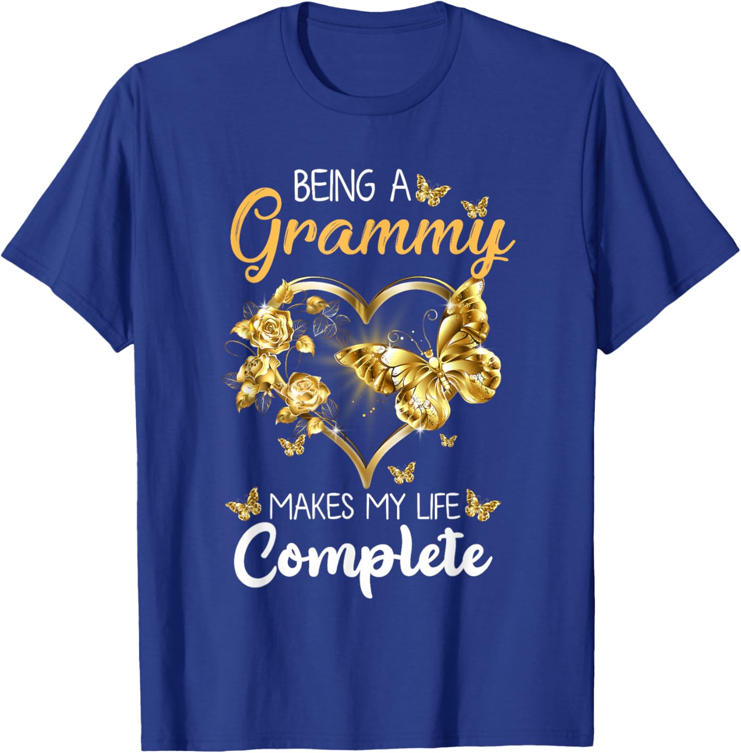 Being A Grammy Makes My Life Complete Announcement Funny T-Shirt - T-Shirt | Royal