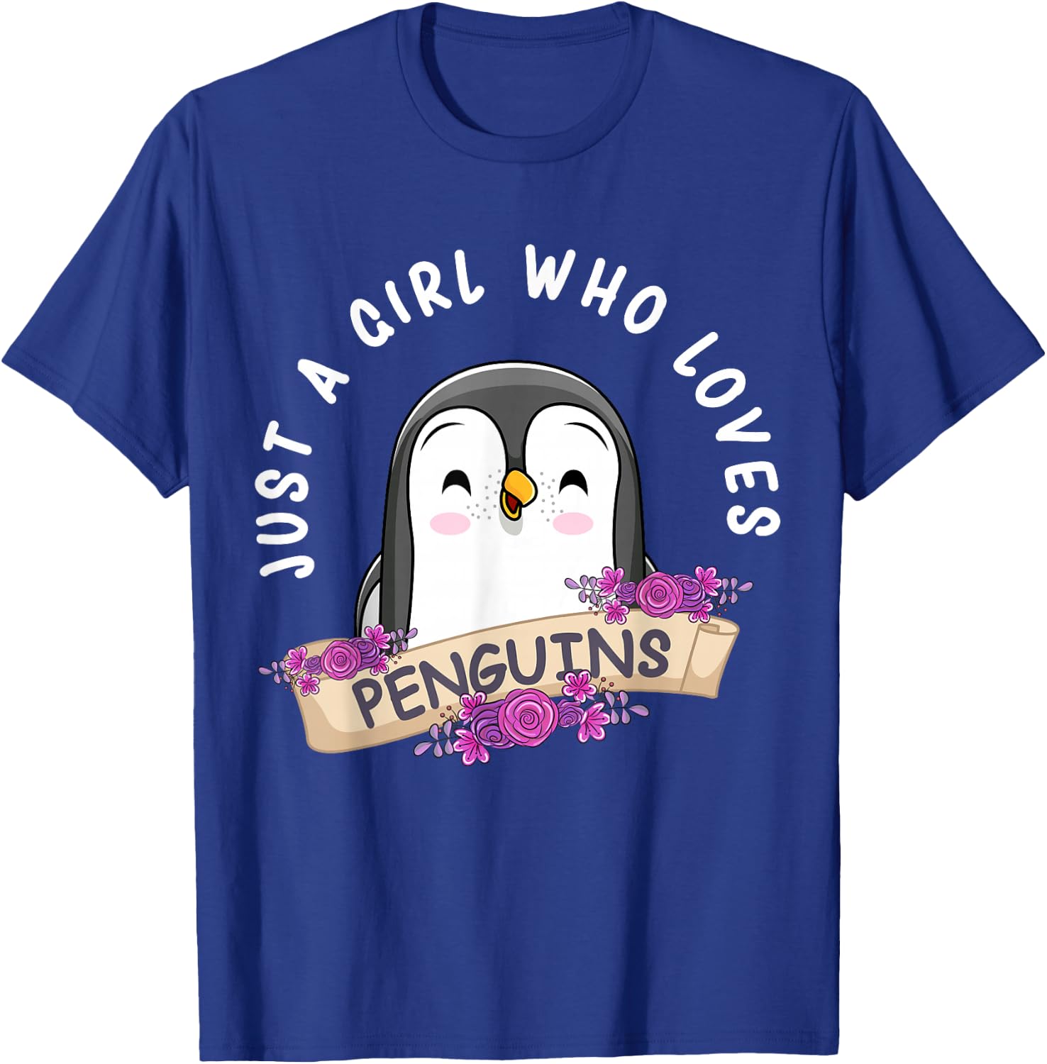 Just A Girl Who Loves Penguins Girls Penguin Lover T-Shirt - T-Shirt | Royal