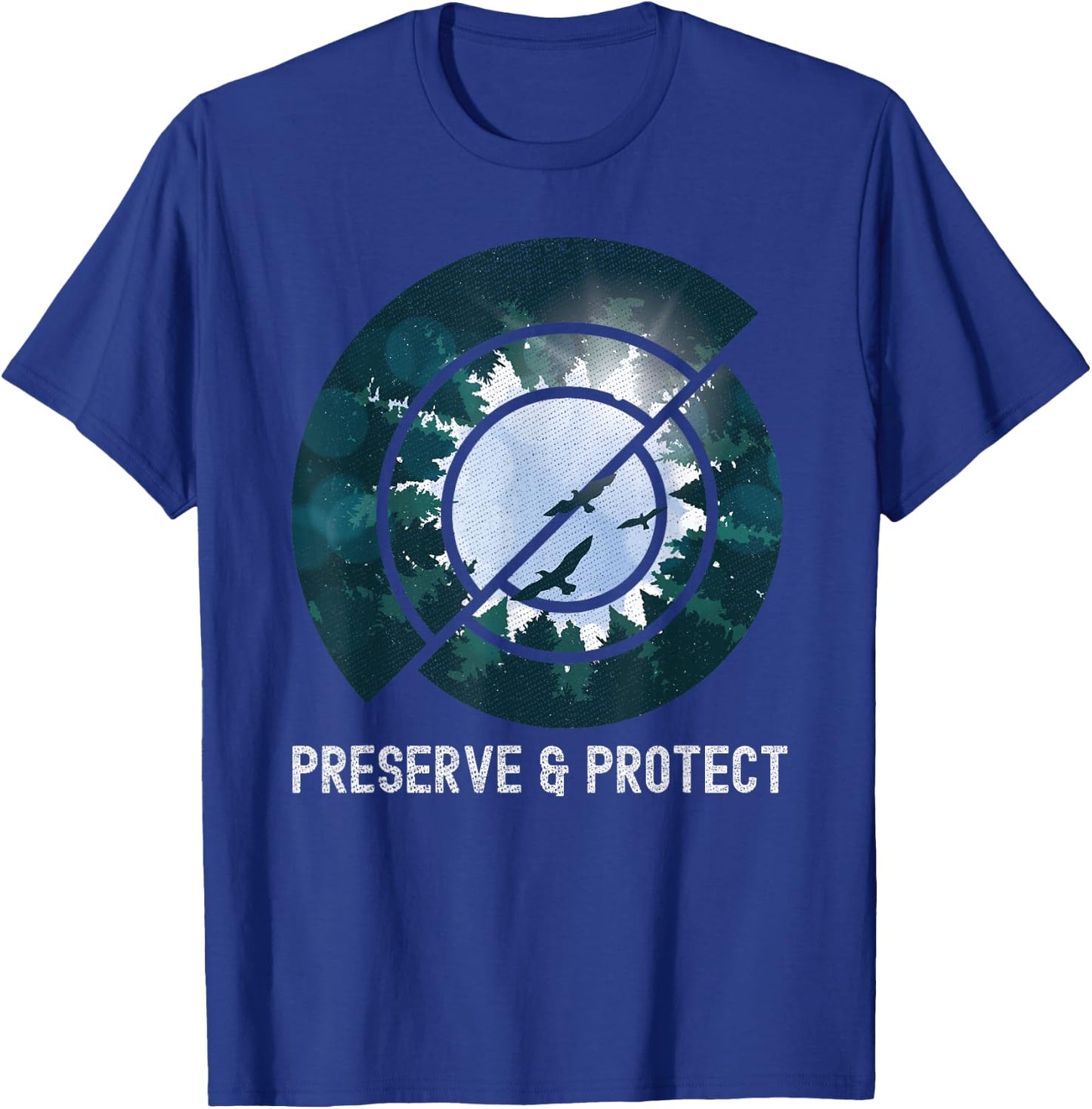 Wildlife Nature Preserve & Protect Bird Forest Conservation T-Shirt - T-Shirt | Royal