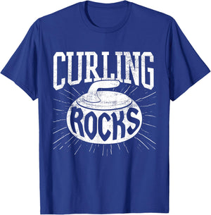 Cool Curling Rocks I Curling Stone I Pun Curling Player T-Shirt - T-Shirt | Royal