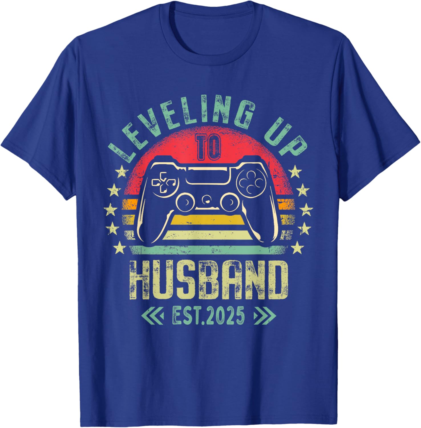 Engagement for Gamer Groom Leveling Up To Husband 2025 T-Shirt - T-Shirt | Royal