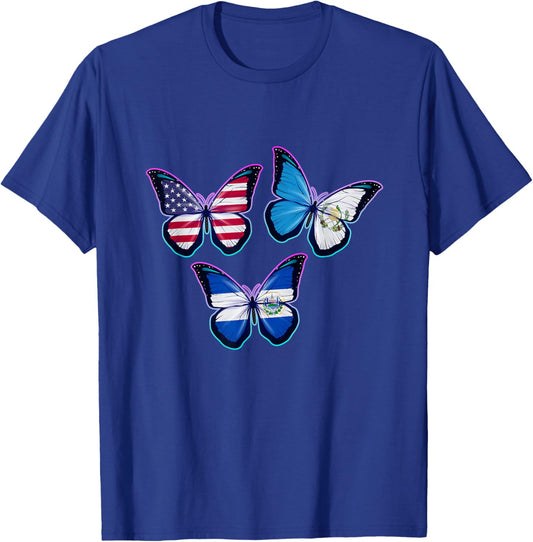 Multiculti Heritage. El Salvador, Guatemala and the USA T-Shirt - T-Shirt | Royal