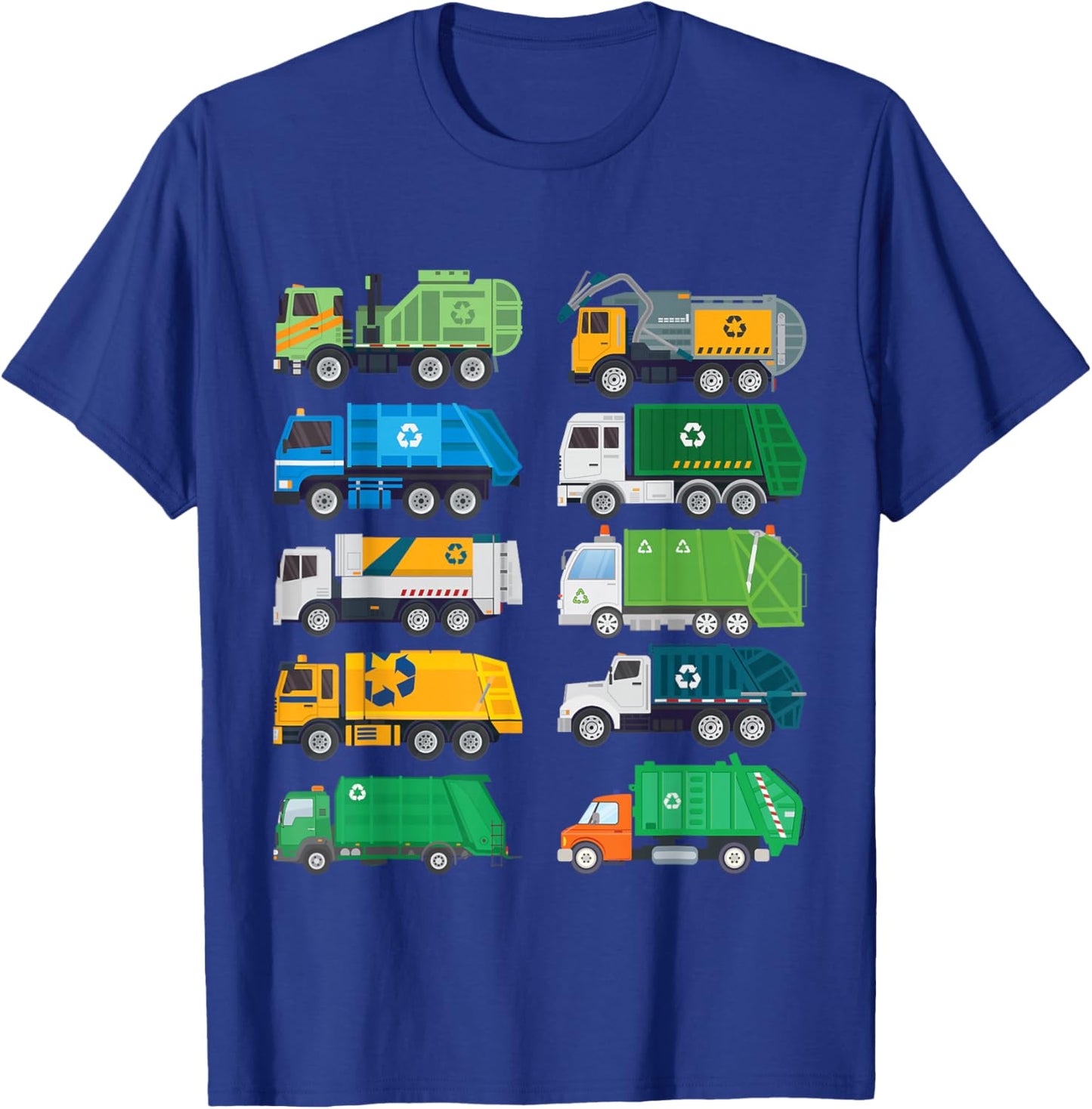 Garbage Truck Recycling Day Trash Waste Separation Trucks T-Shirt - T-Shirt | Royal