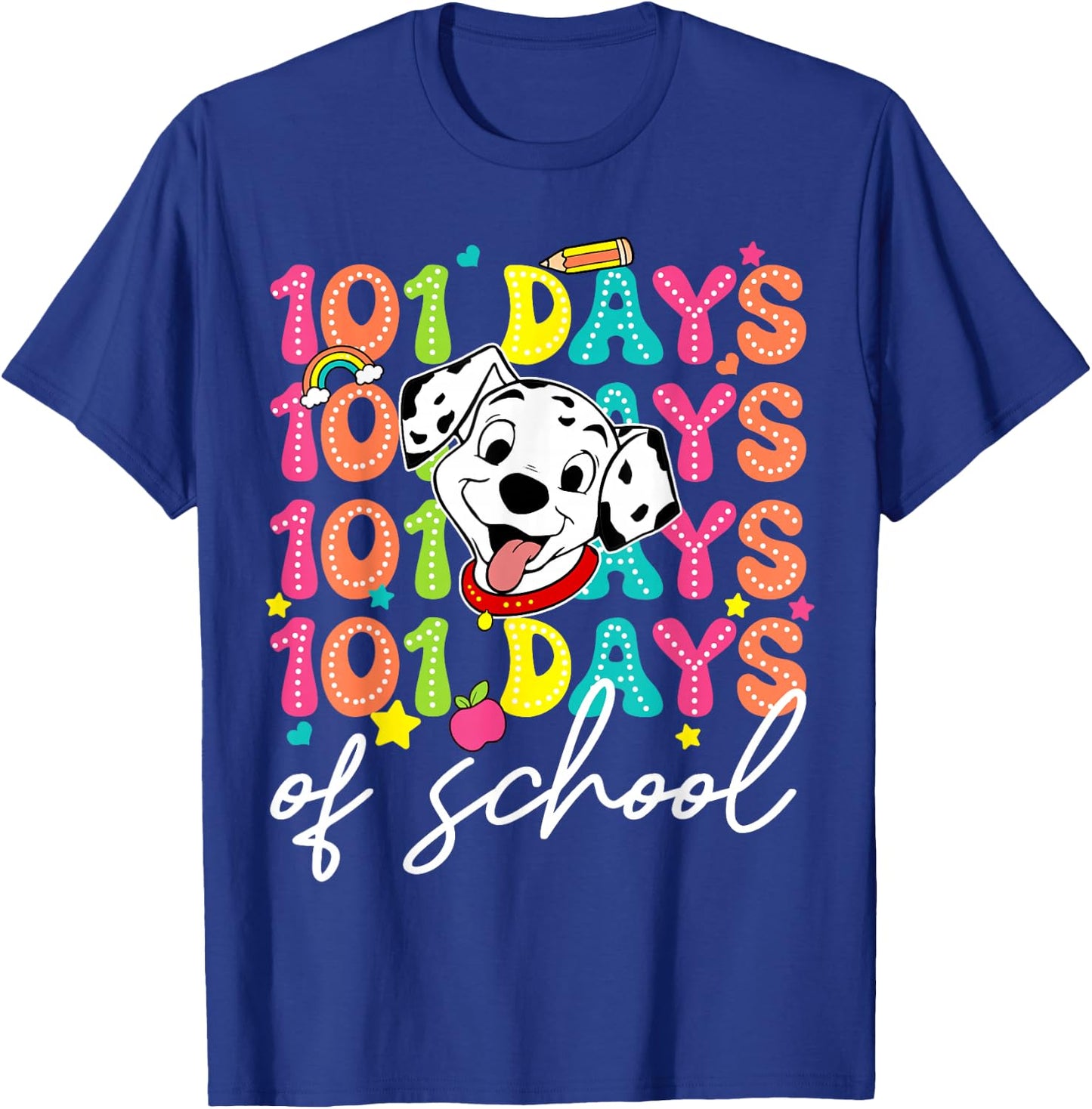 100 Days Of School Dalmatian Dog Boys 100th Day Of School T-Shirt - T-Shirt | Royal
