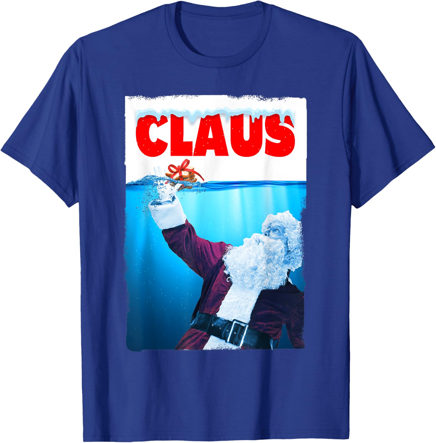Santa Claus Christmas Cookie Women Kids Shark Lovers T-Shirt - T-Shirt | Royal