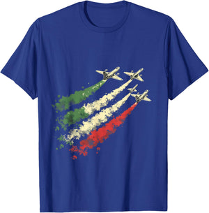 Italienische Luftwaffe Frecce Italien Farbflugzeug T-Shirt - T-Shirt | Royal