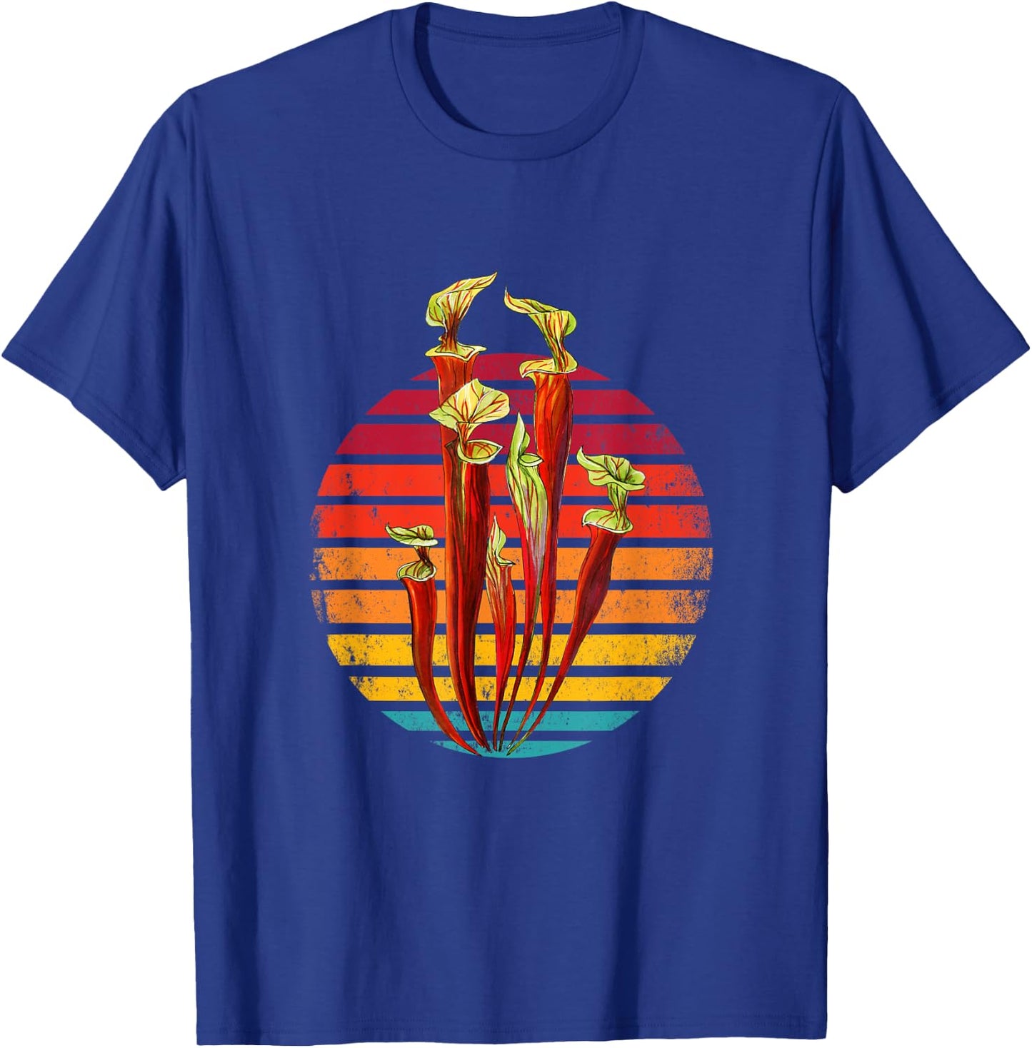 Retro Vintage Sunset Sarracenia Carnivorous Plants T-Shirt - T-Shirt | Royal