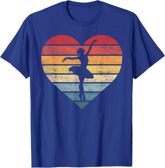 Ballerina Gifts Retro Vintage Sunset Ballet Dancer Dancing T-Shirt - T-Shirt | Royal