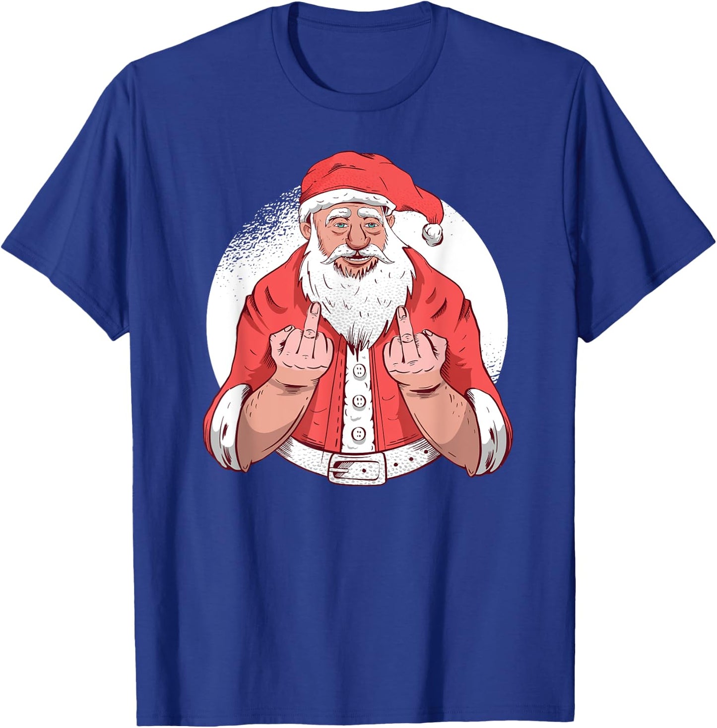 RUDE SANTA says F-ck Off Middle Finger Funny Christmas Meme T-Shirt - T-Shirt | Royal