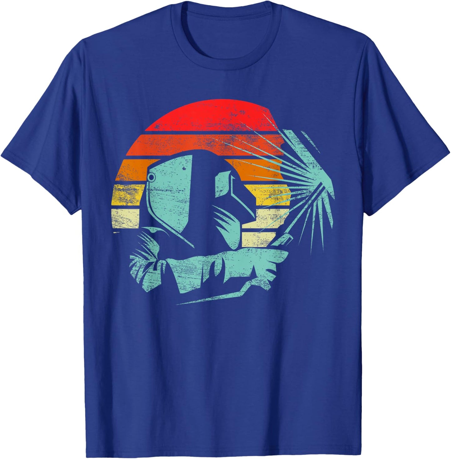 Welder Silhouette Retro Vintage Apparel - Men's Black Short Sleeve Classic Fit - Small T-Shirt - T-Shirt | Royal