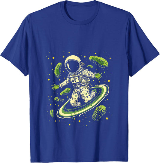 Space Astronaut Pickle T-Shirt - T-Shirt | Royal