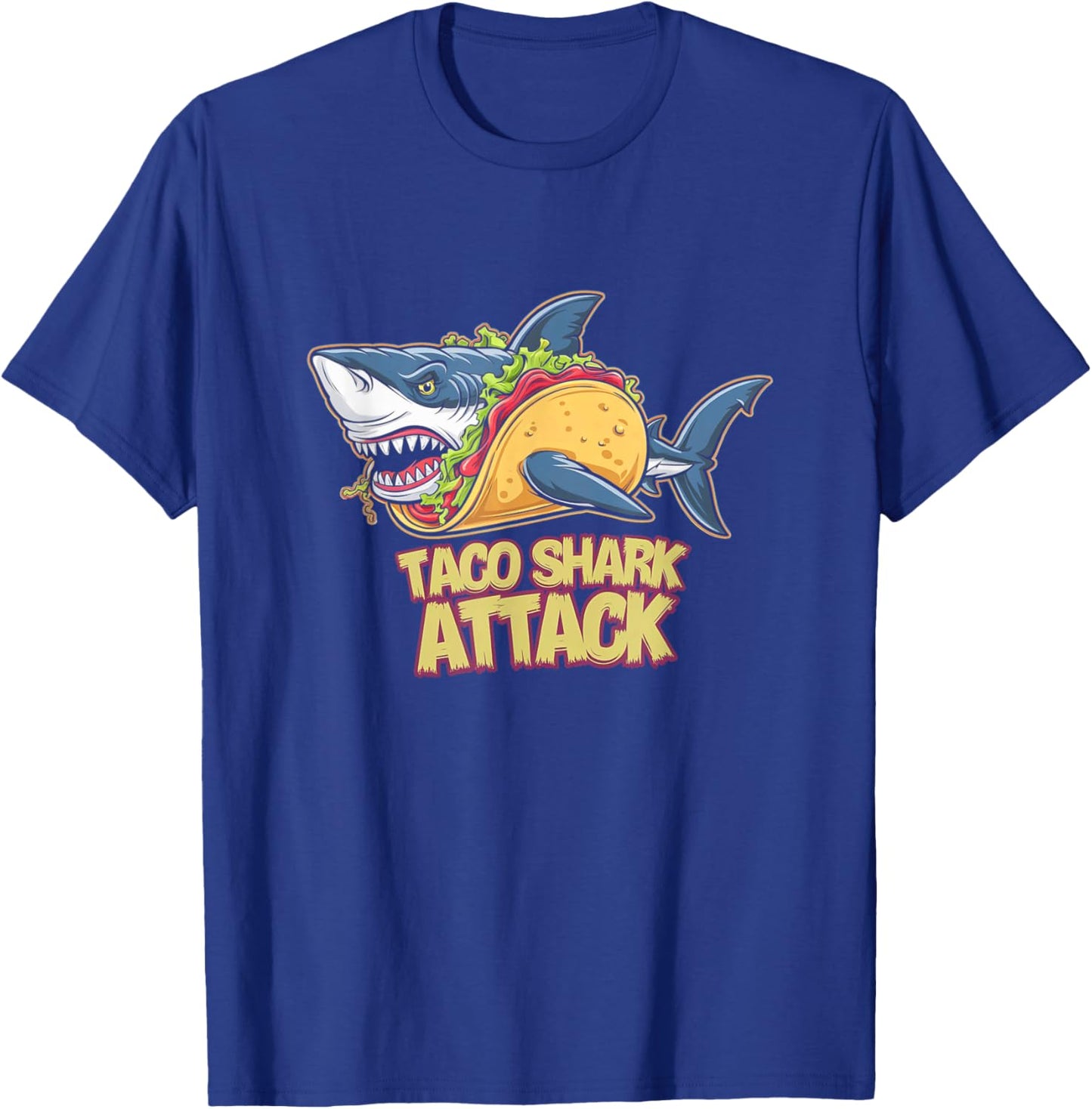 Taco Shark Attack Hilarious Food Pun T-Shirt - T-Shirt | Royal