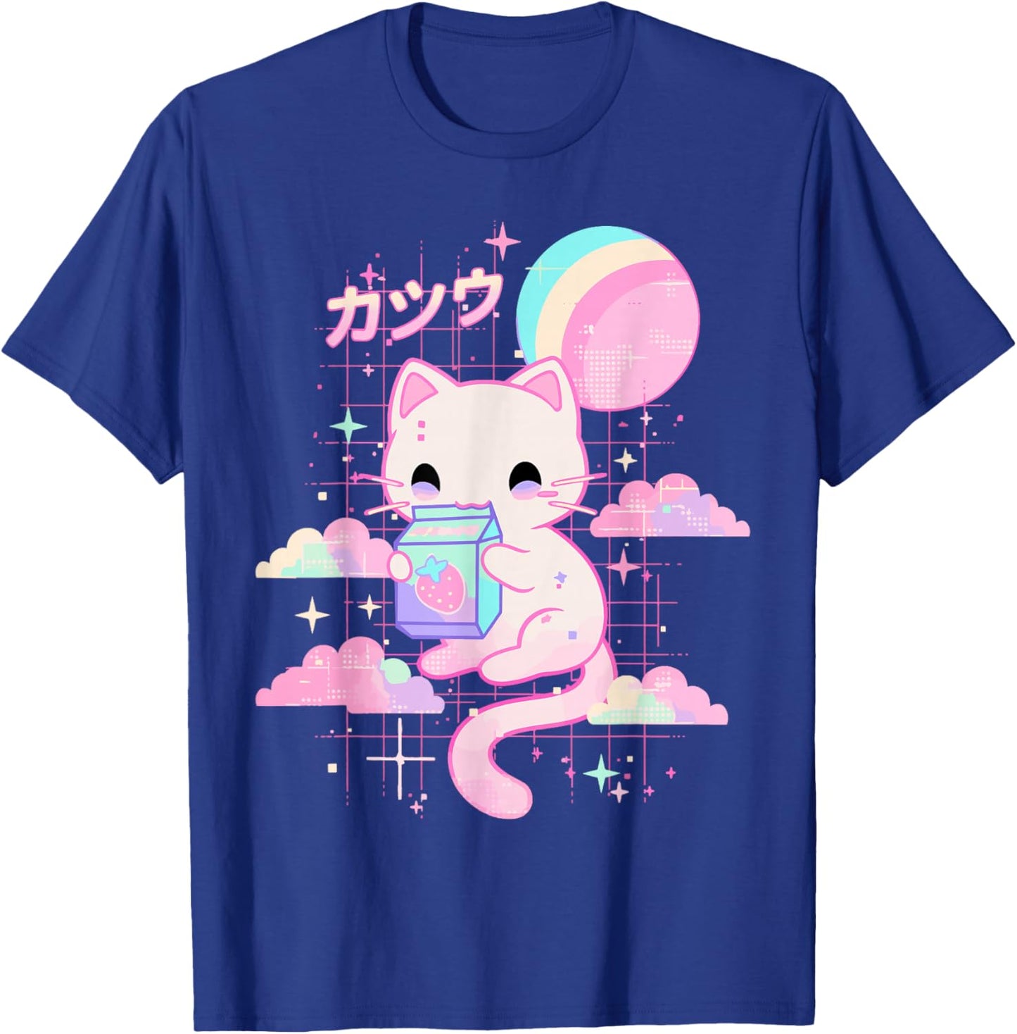 Cat Strawberry Milk Anime 90s Japanese Cat Japan T-Shirt - T-Shirt | Royal