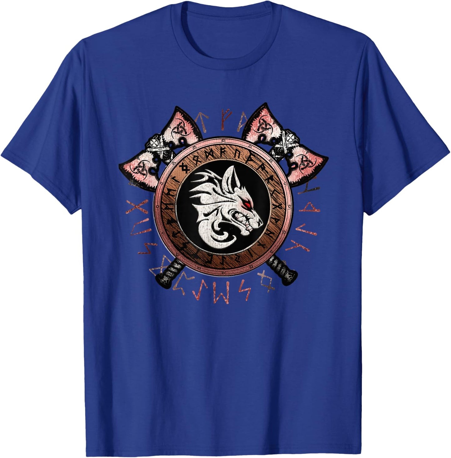 Cool Viking Fenrir Emblem: Norse Mythology Wolf Wild Symbol T-Shirt - T-Shirt | Royal