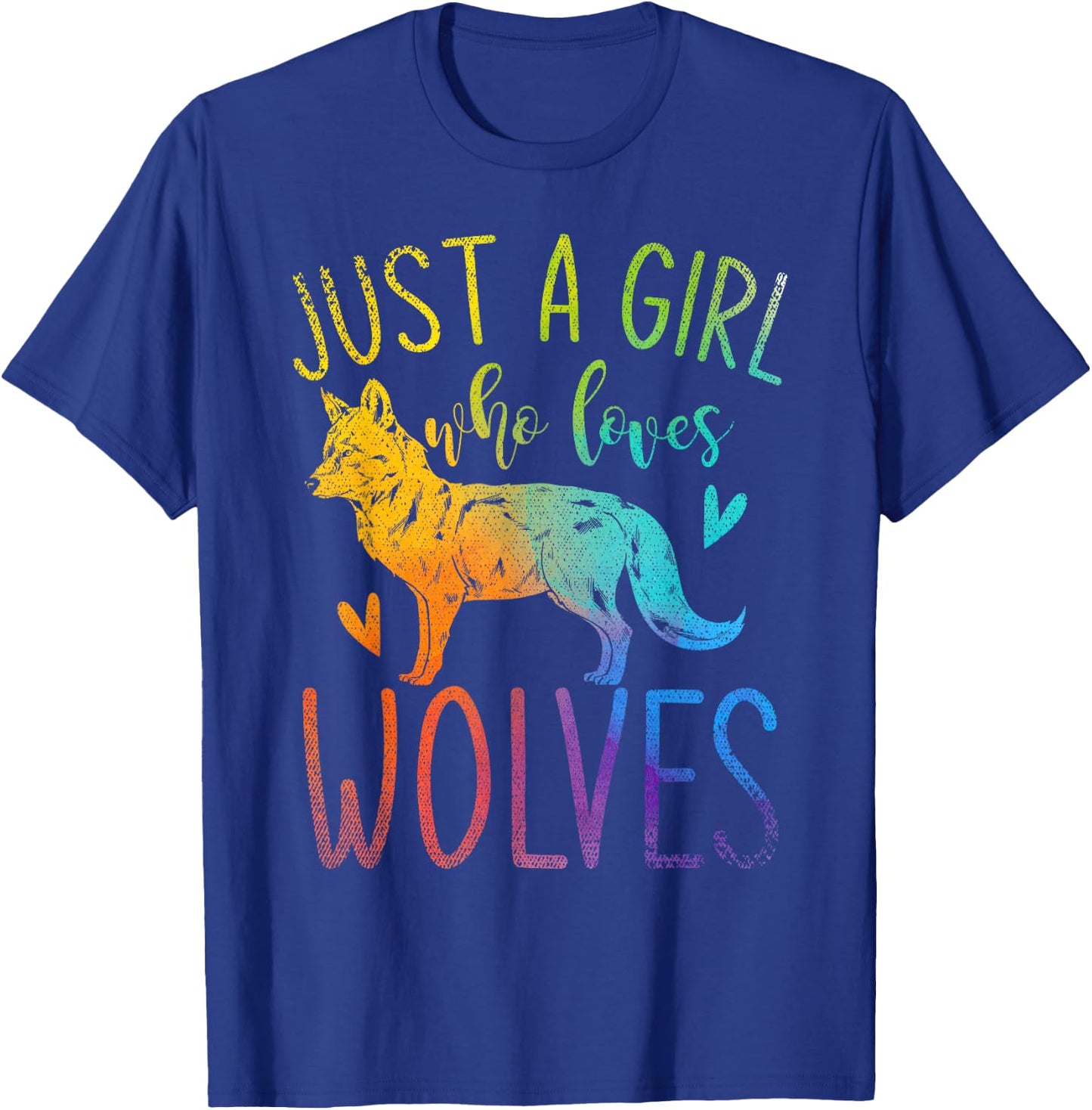 Nur ein Mädchen das Wolfe liebt Wildtier Colourful Wolf T-Shirt - T-Shirt | Royal