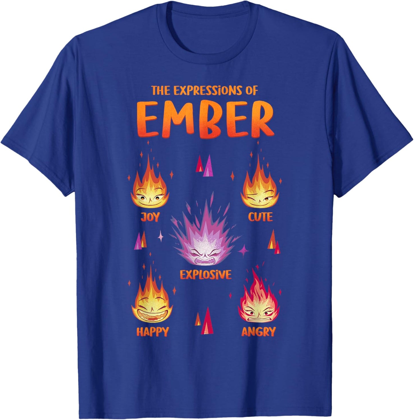 Disney Pixar Elemental The Expressions Of Ember Poster T-Shirt - T-Shirt | Royal