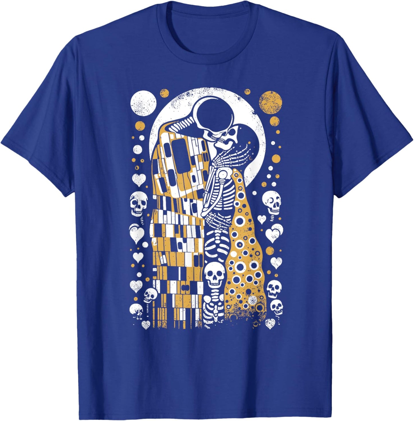 Vintage Skeletons Art Painter lover Klimt's The Kiss Embrace T-Shirt - T-Shirt | Royal