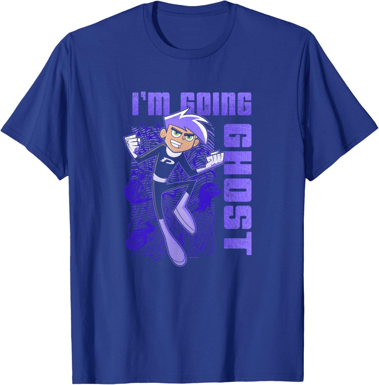Danny Phantom I'm Going Ghost Purple Text Portrait T-Shirt - T-Shirt | Royal