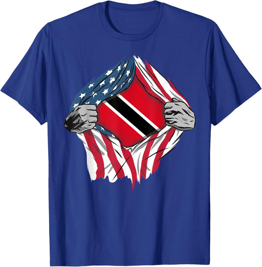 Trinidad and Tobago American Blood Inside Me - Country Flags T-Shirt - T-Shirt | Royal