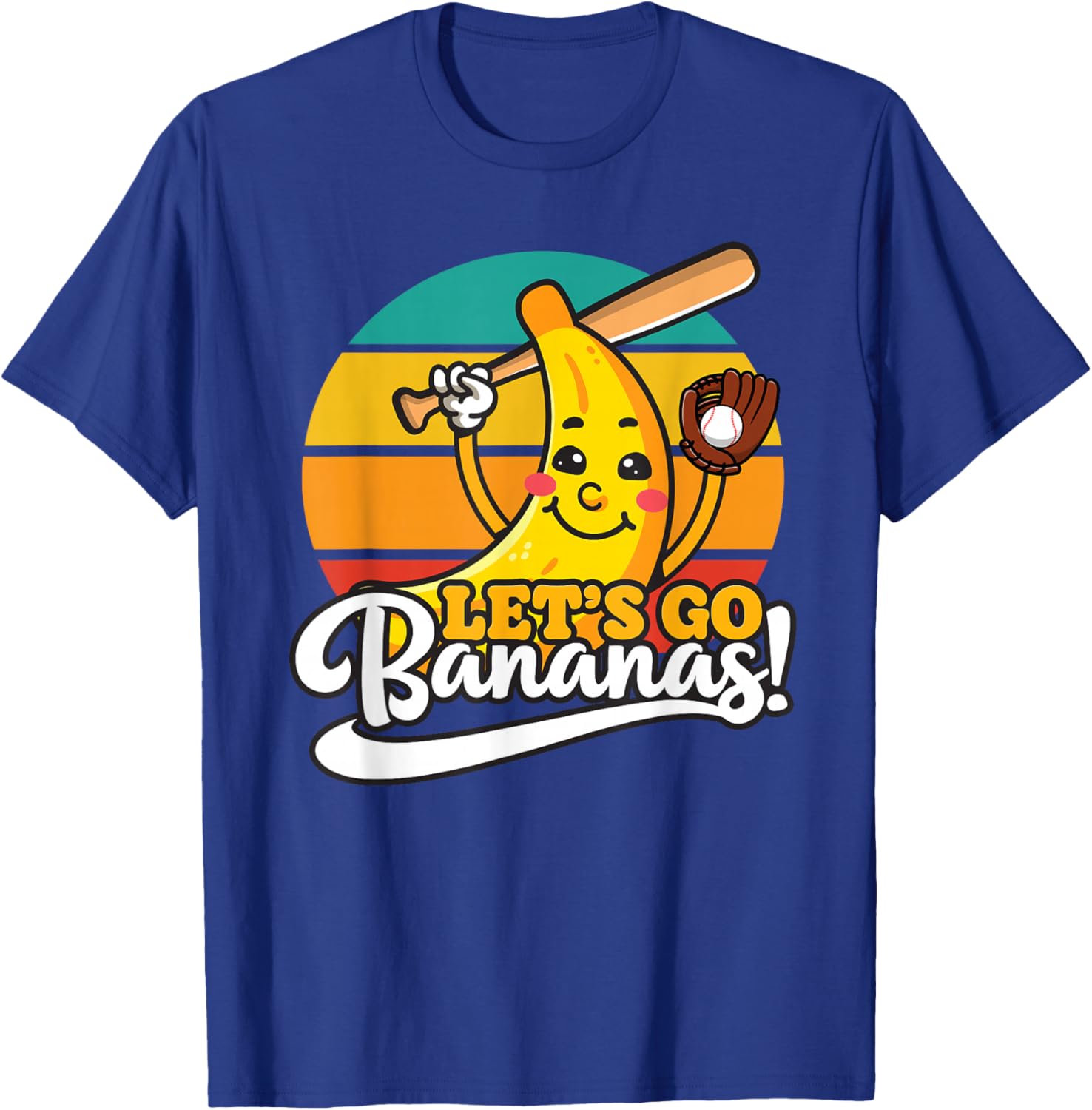 Funny Let’s Go Bananas Baseball T-Shirt - T-Shirt | Royal