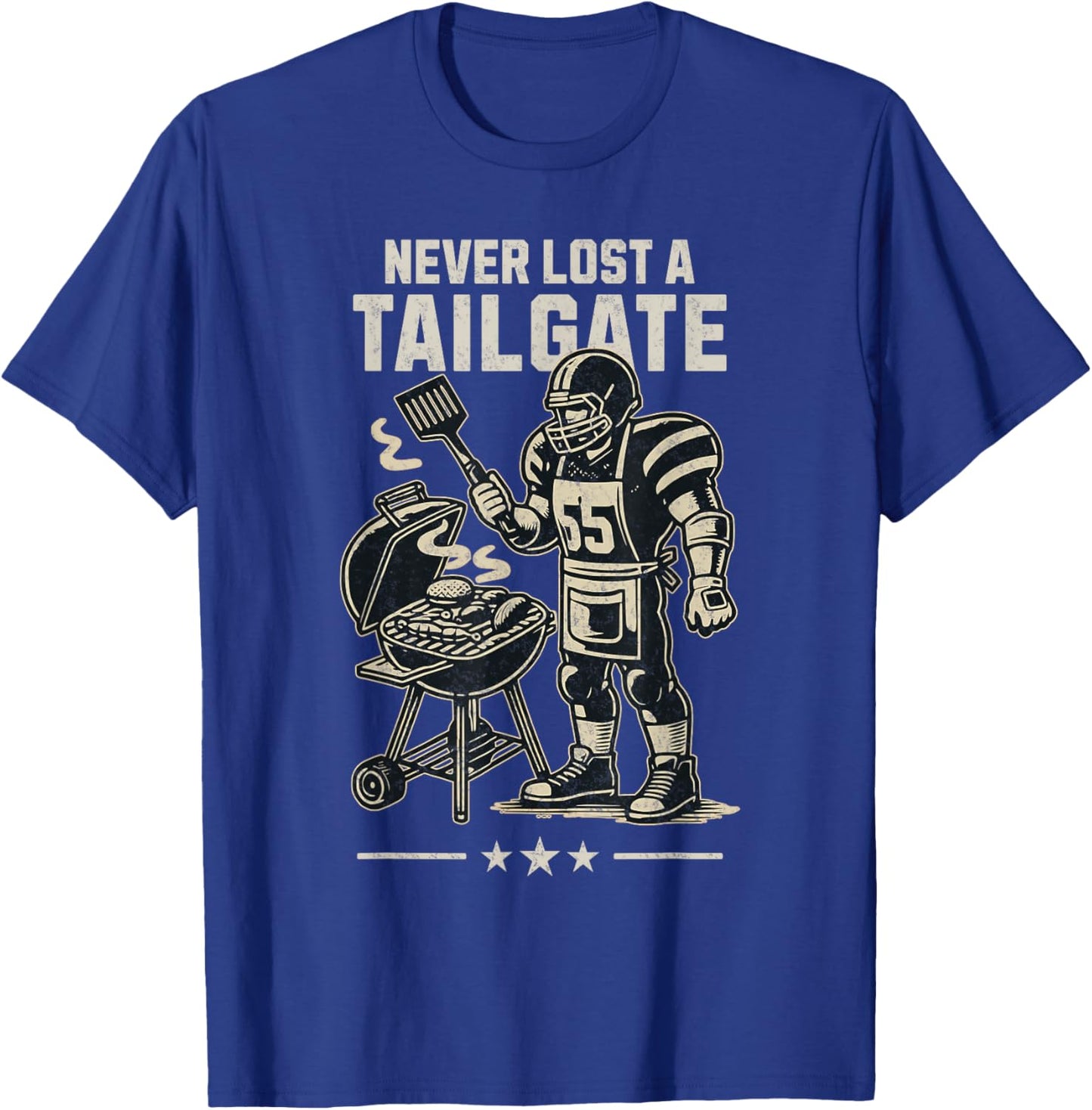 Never Lost A Tailgate Party American Football Funny Grill T-Shirt - T-Shirt | Royal