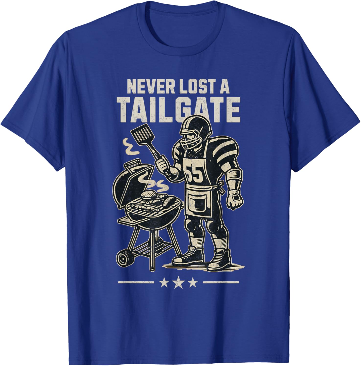 Never Lost A Tailgate Party American Football Funny Grill T-Shirt - T-Shirt | Royal