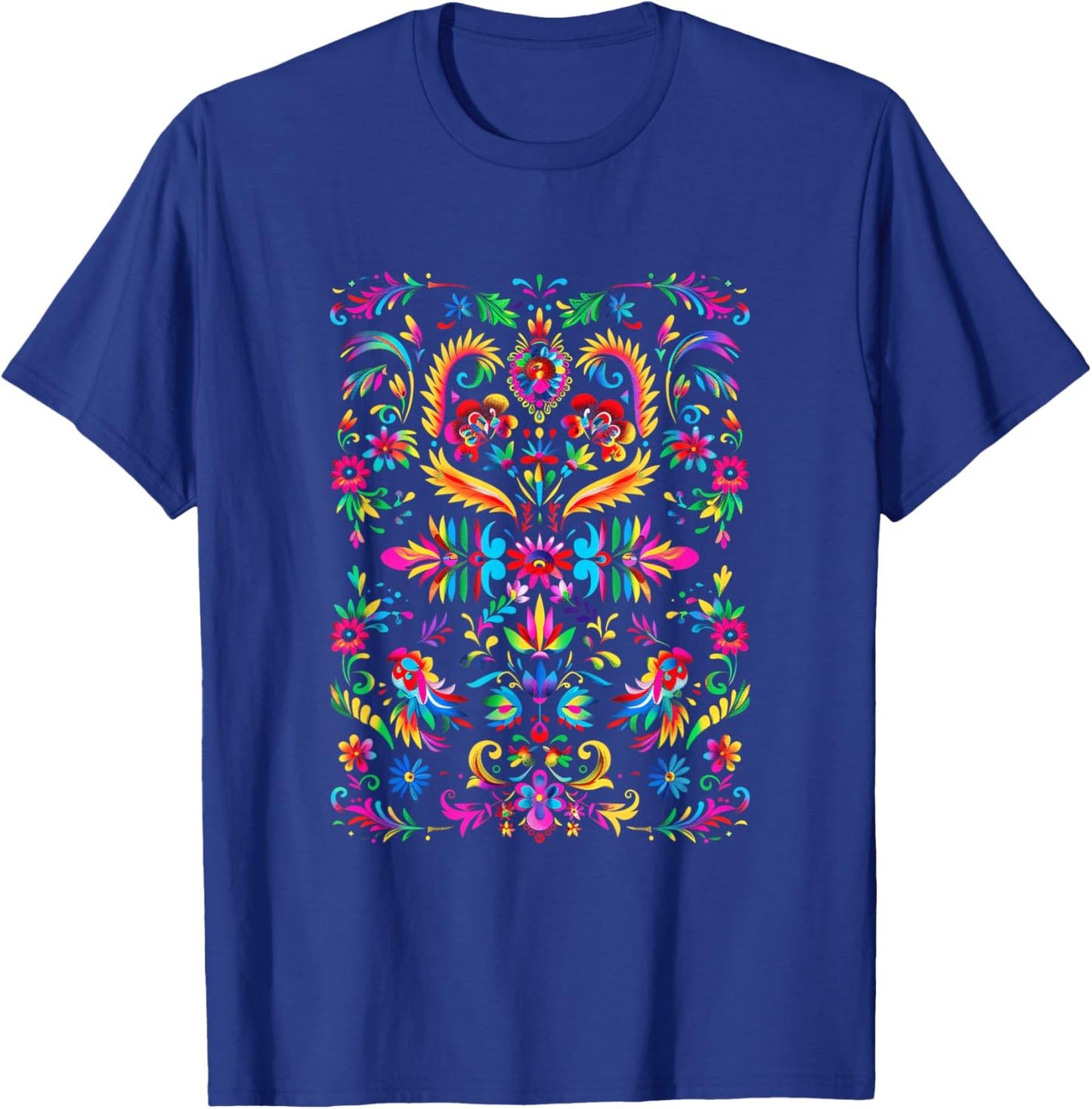 Floral Colors Black Festive Pattern T-Shirt - T-Shirt | Royal