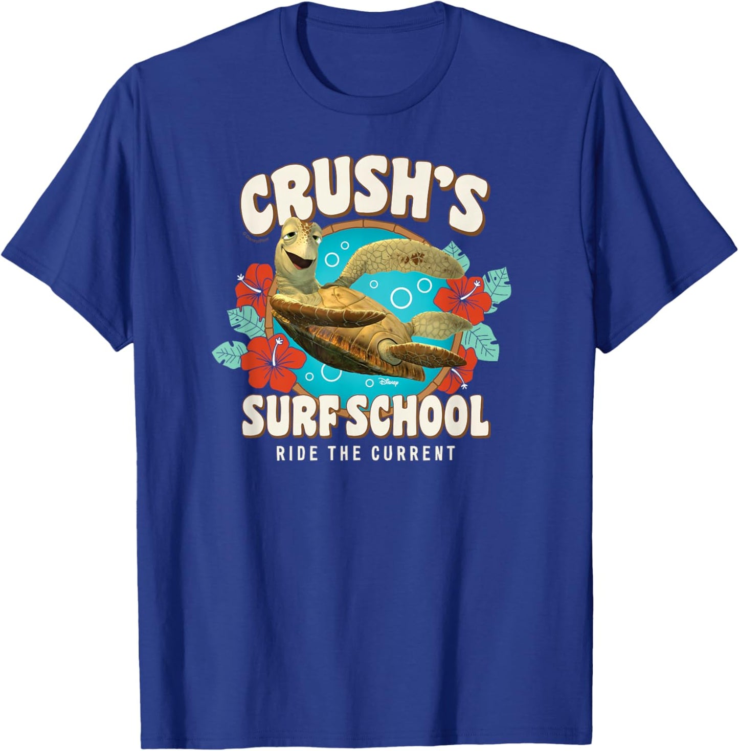 Finding Nemo - Crush's Surf School T-Shirt - T-Shirt | Royal